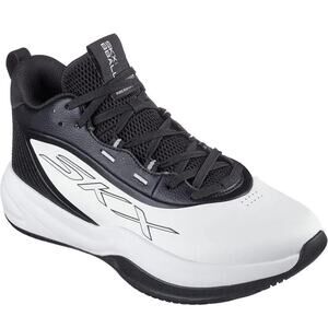 Skechers Basketball SKX League Sneaker, White/Black, 253010 Men’s 16
